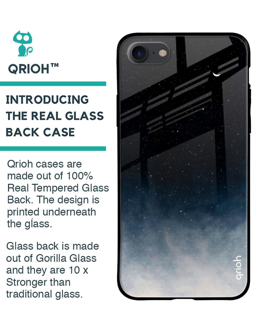 Shop Aura Printed Premium Glass Cover for iPhone 8(Shock Proof, Lightweight)-Back