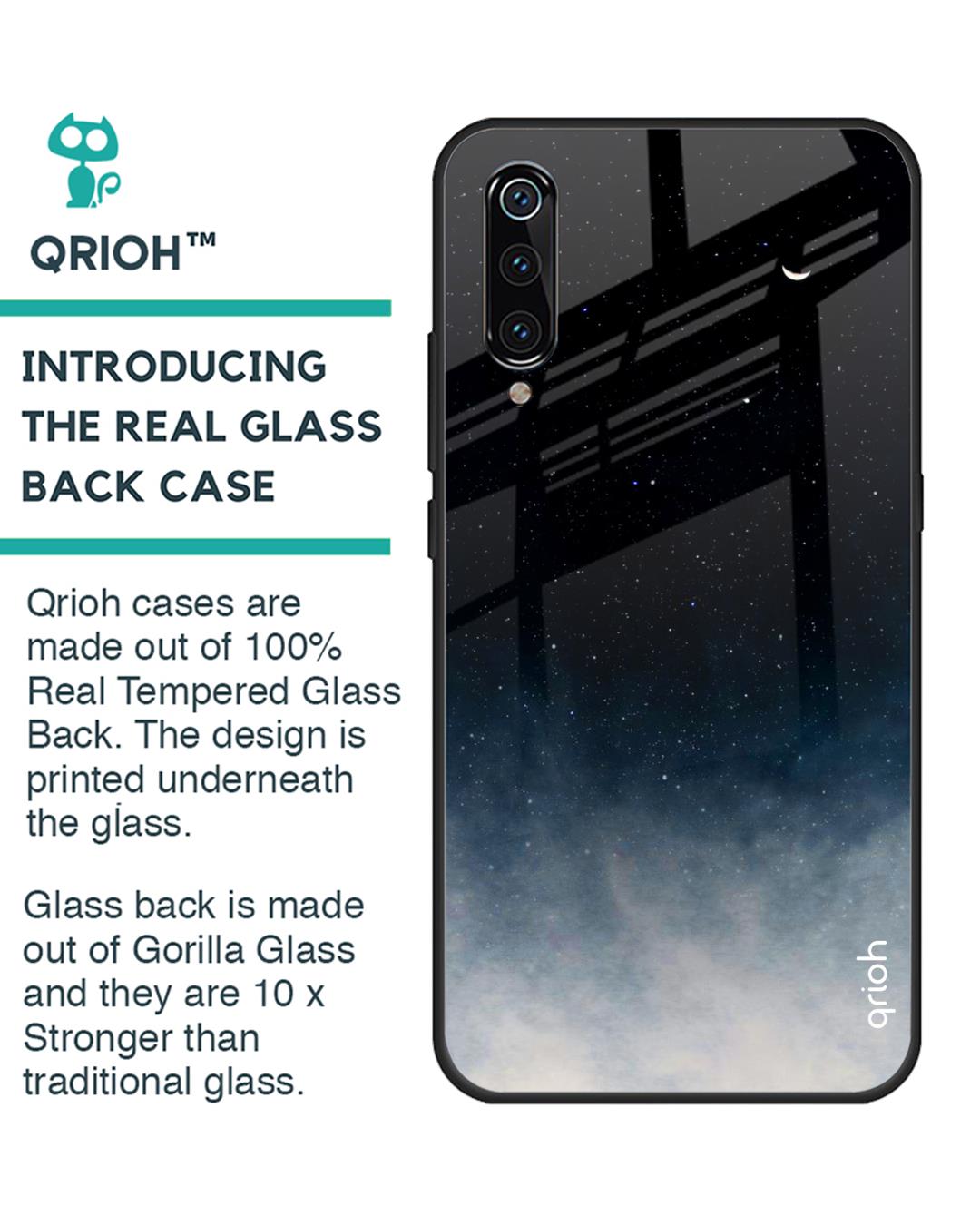 Shop Xiaomi Mi A3 Black Aura Glass Case-Back