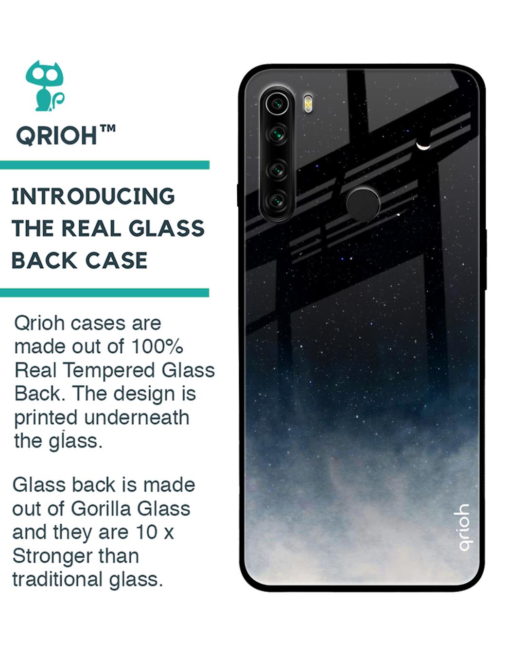 Shop Xiaomi Redmi Note 8 Black Aura Glass Case-Back