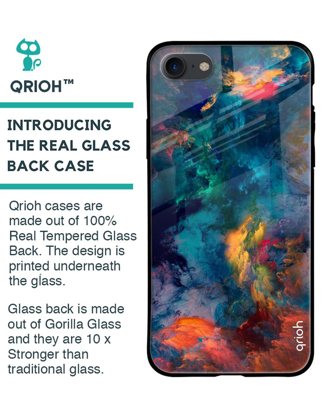 Shop Cloudburst Printed Premium Glass Cover for iPhone 8(Shock Proof, Lightweight)-Back