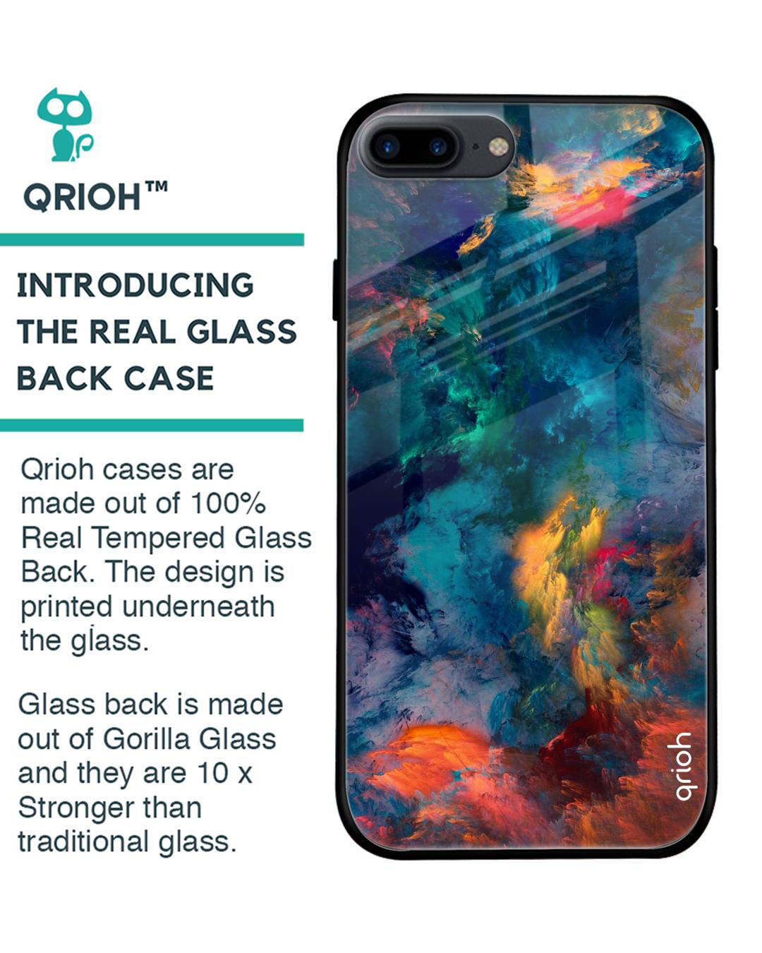 Shop Cloudburst Printed Premium Glass Cover for iPhone 8 Plus(Shock Proof, Lightweight)-Back
