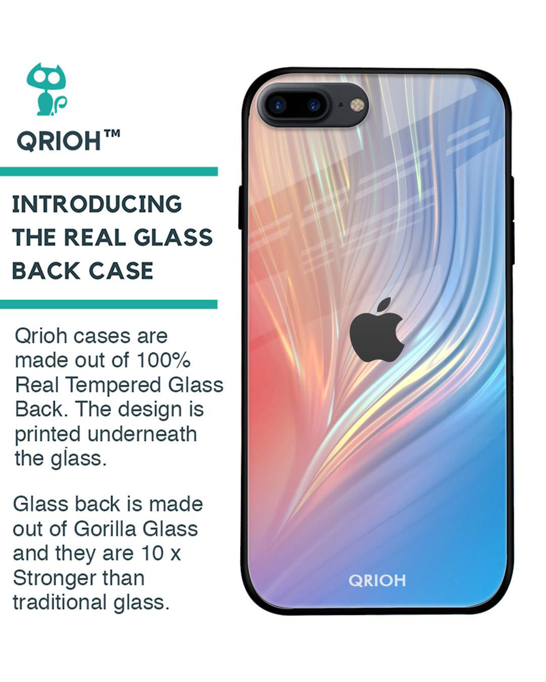 Shop Mystic Aurora Printed Premium Glass Cover for iPhone 8 Plus(Shock Proof, Lightweight)-Back