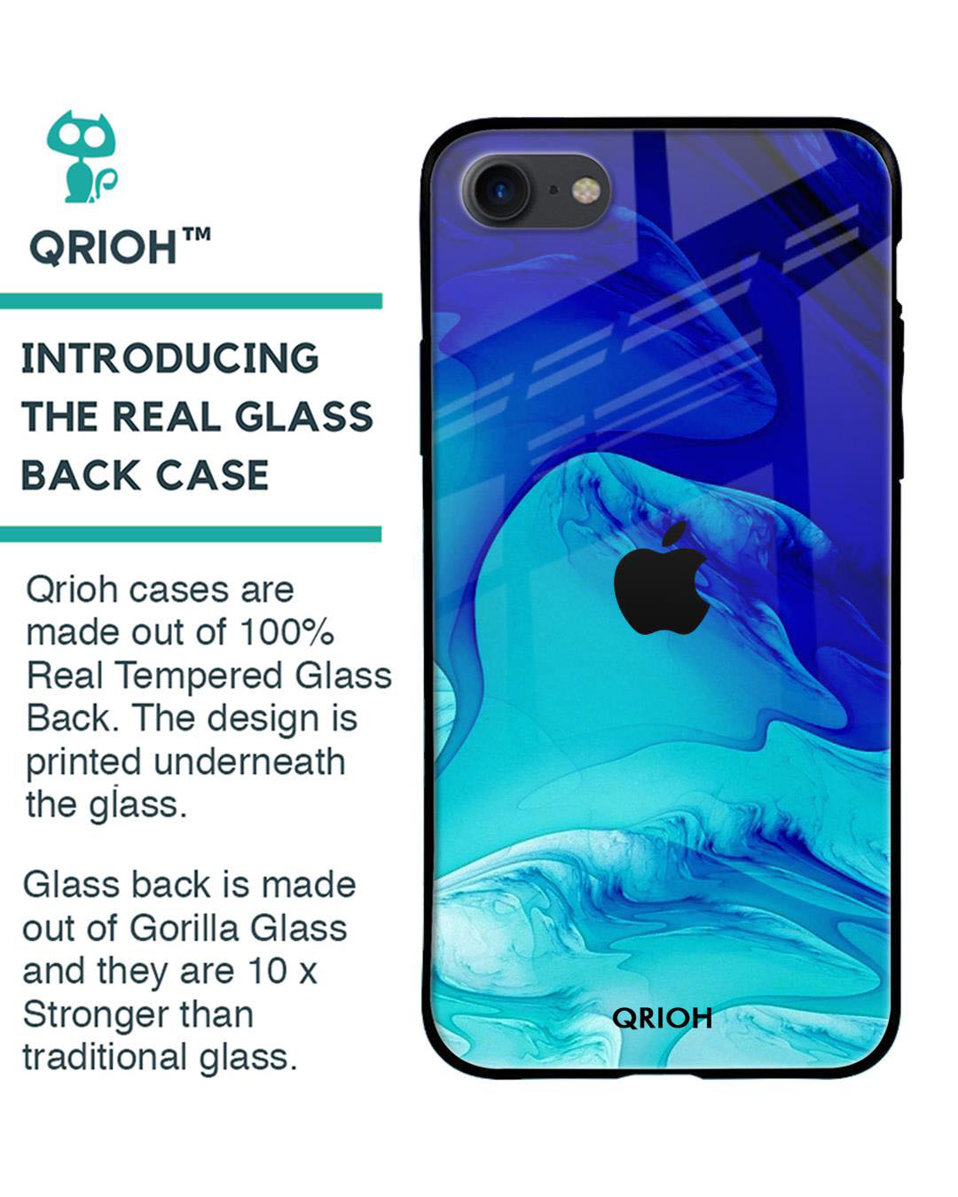 Shop Raging Tides Printed Premium Glass Cover iPhone 8(Shock Proof, Lightweight)-Back