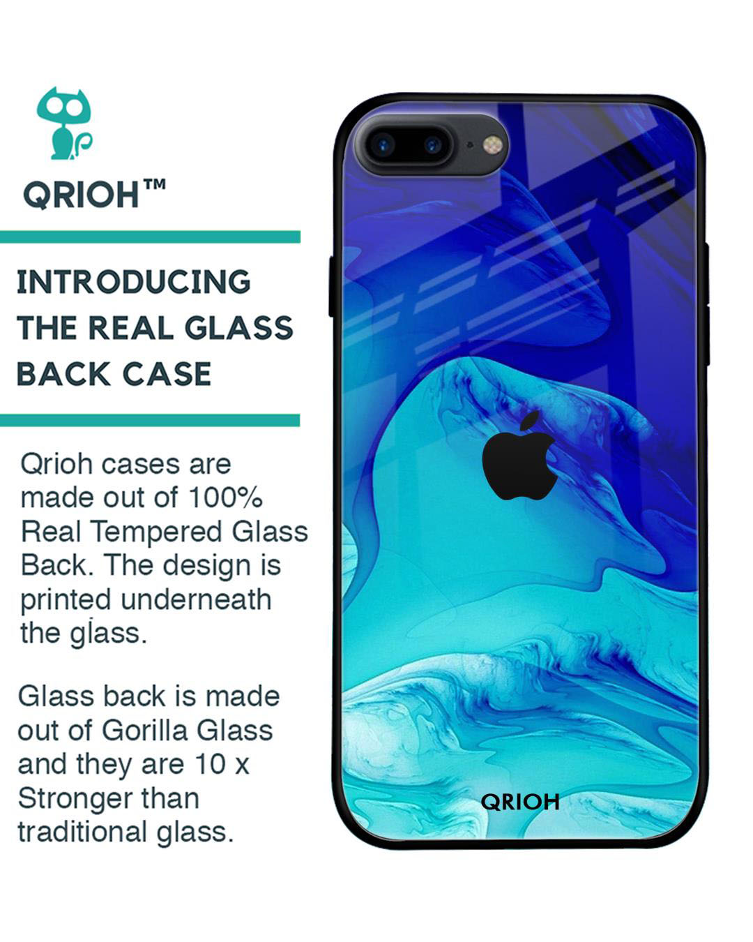 Shop Raging Tides Printed Premium Glass Cover for iPhone 8 Plus(Shock Proof, Lightweight)-Back