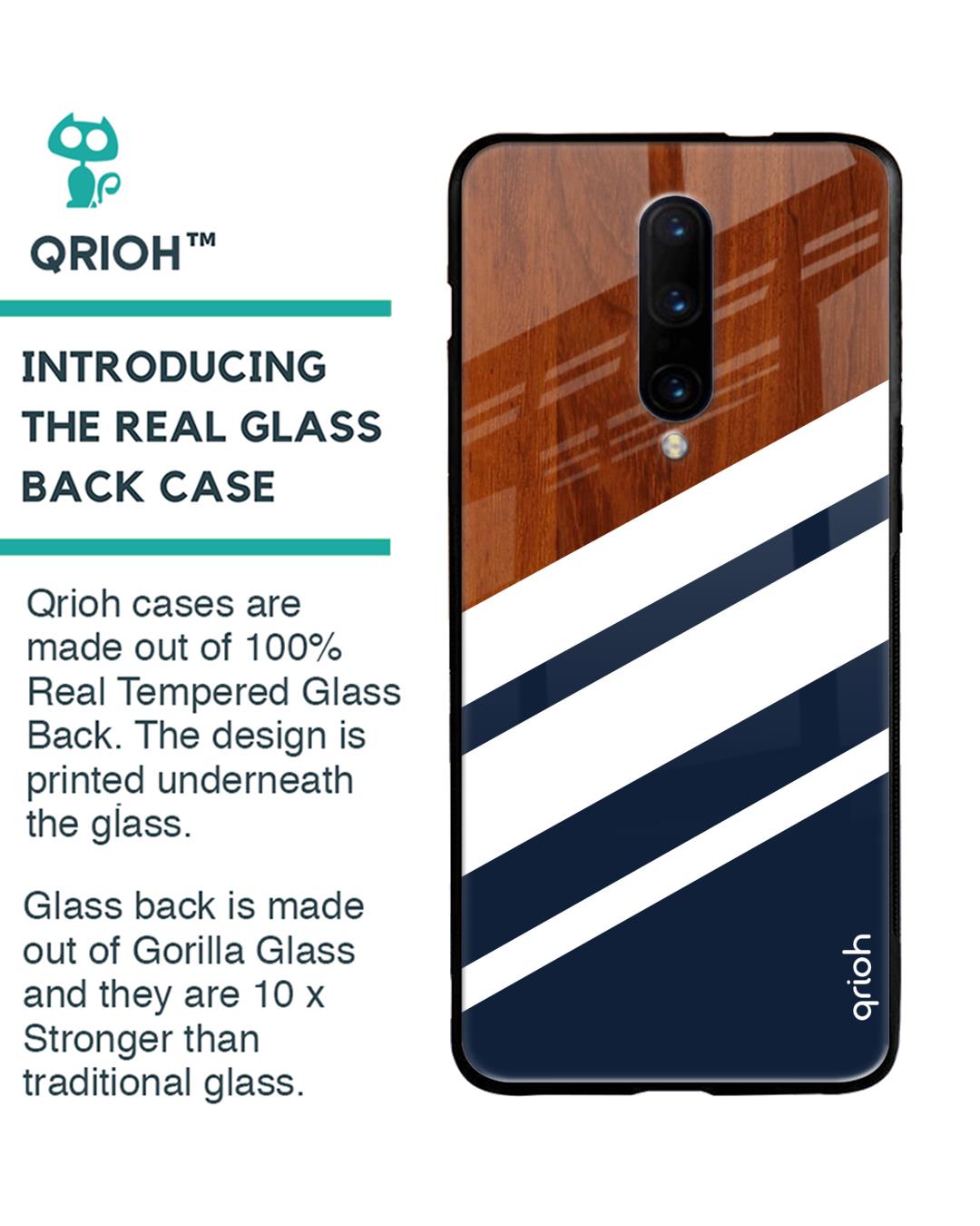 Shop Oneplus 7 Pro Bold Stripes Glass Case-Back