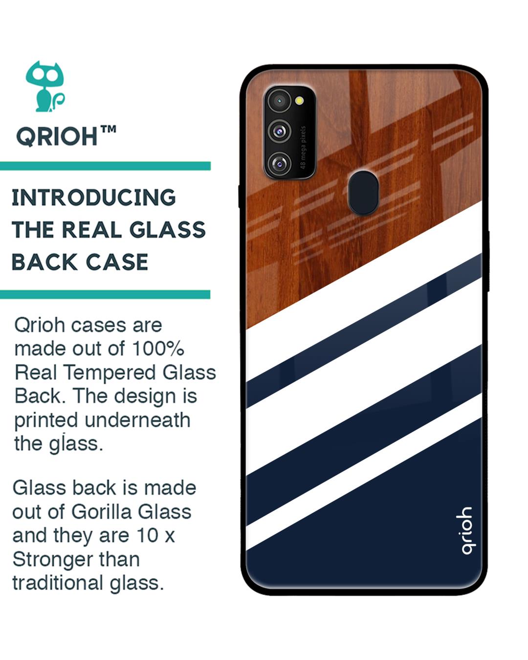 Shop Samsung Galaxy M30s Bold Stripes Glass Case-Back