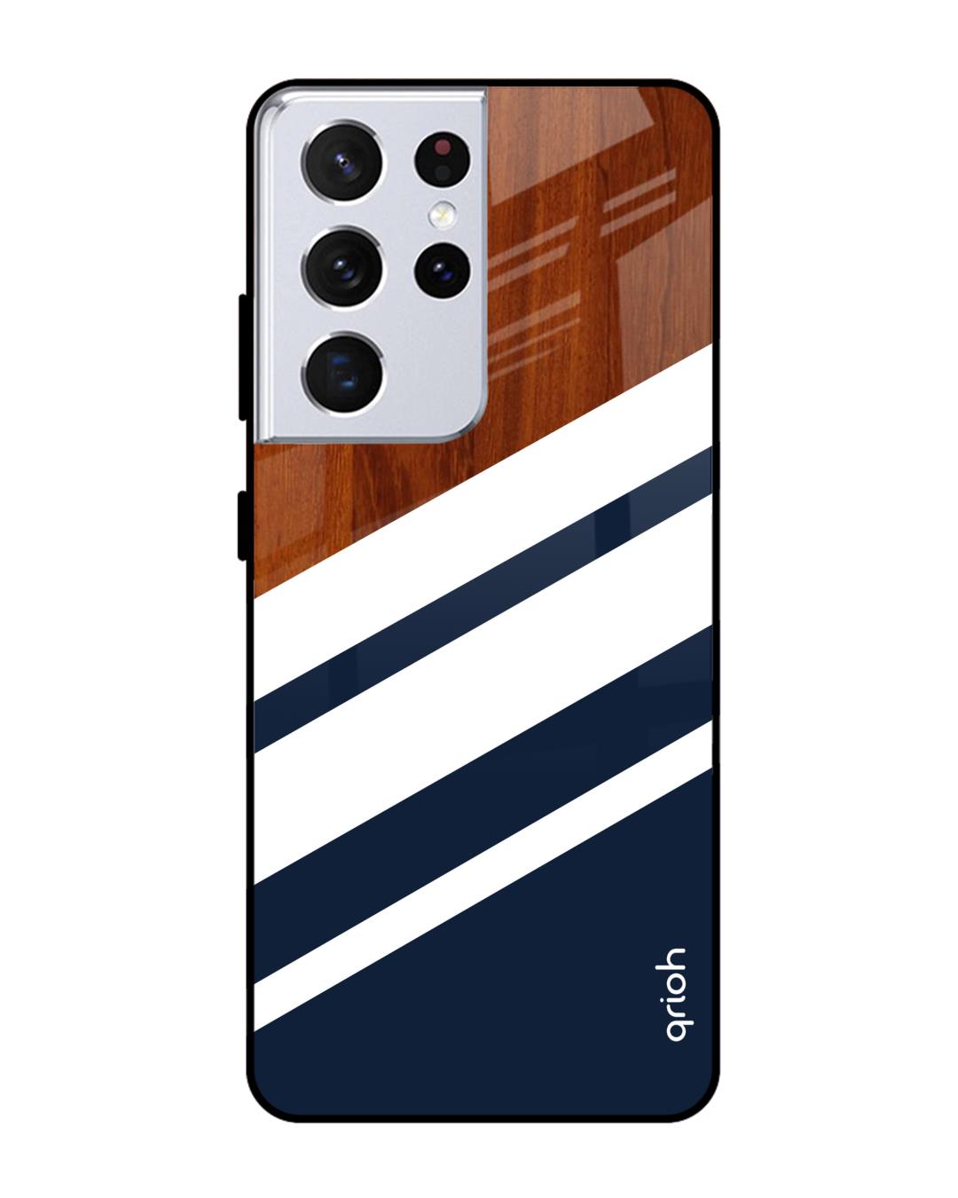 Buy Qrioh Bold Stripes Glass case for Samsung Galaxy S21 Ultra Online