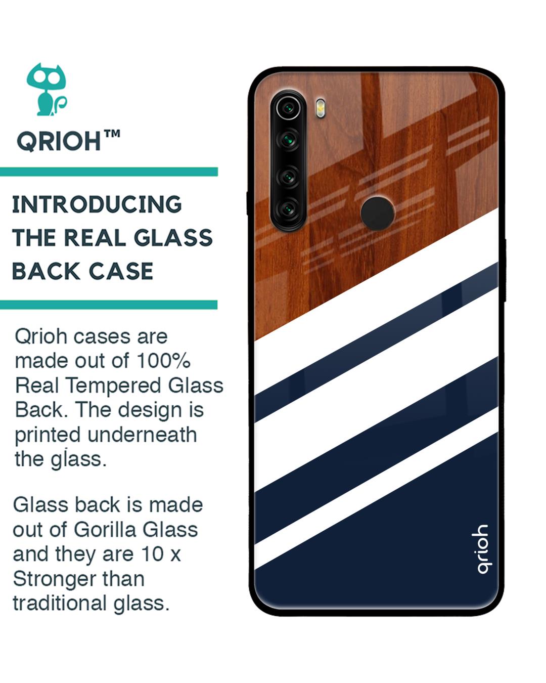 Shop Xiaomi Redmi Note 8 Bold Stripes Glass Case-Back