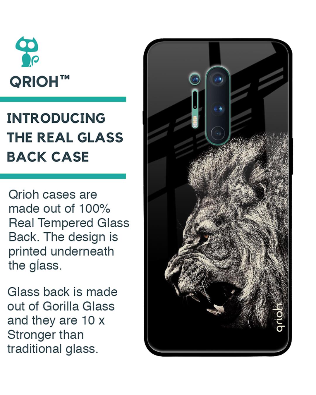 Shop Oneplus 8 Pro Brave Lion Glass Case-Back