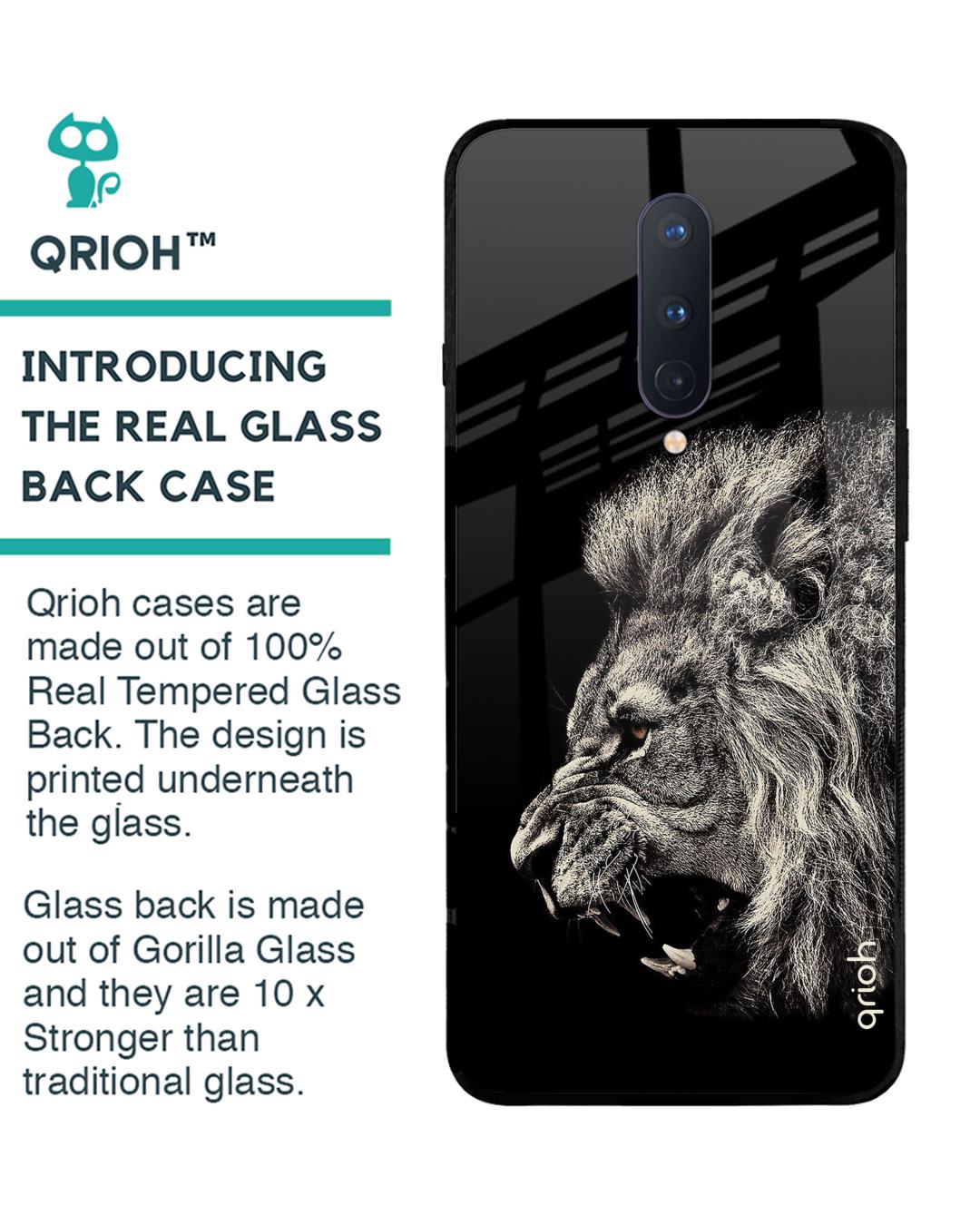 Shop Oneplus 8 Brave Lion Glass Case-Back