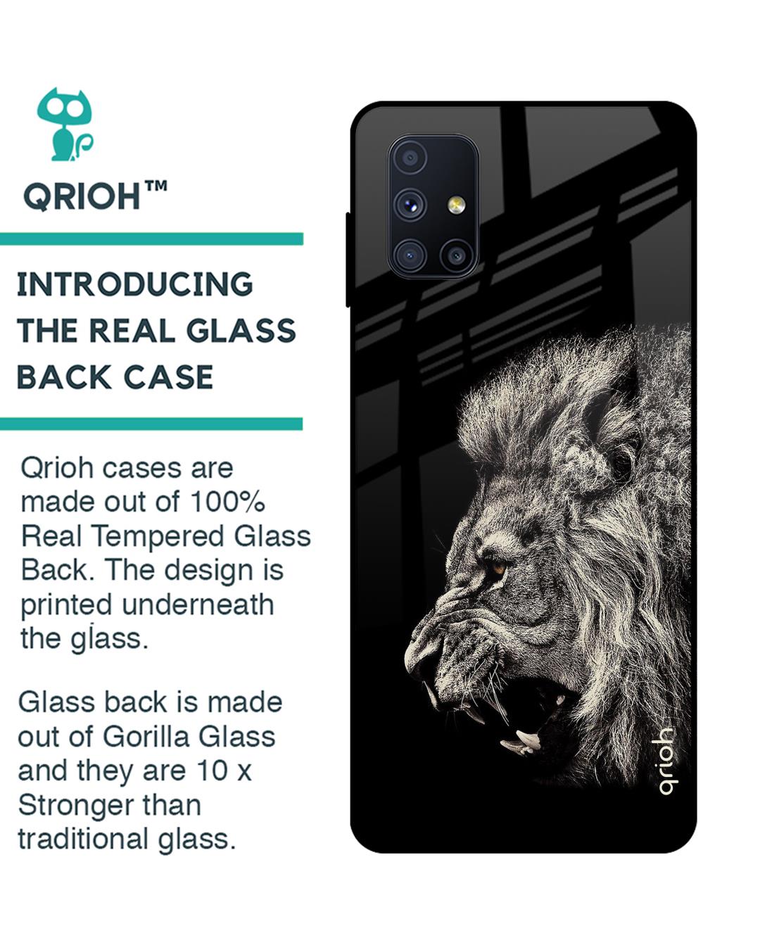 Shop Samsung Galaxy M51 Brave Lion Glass Case-Back