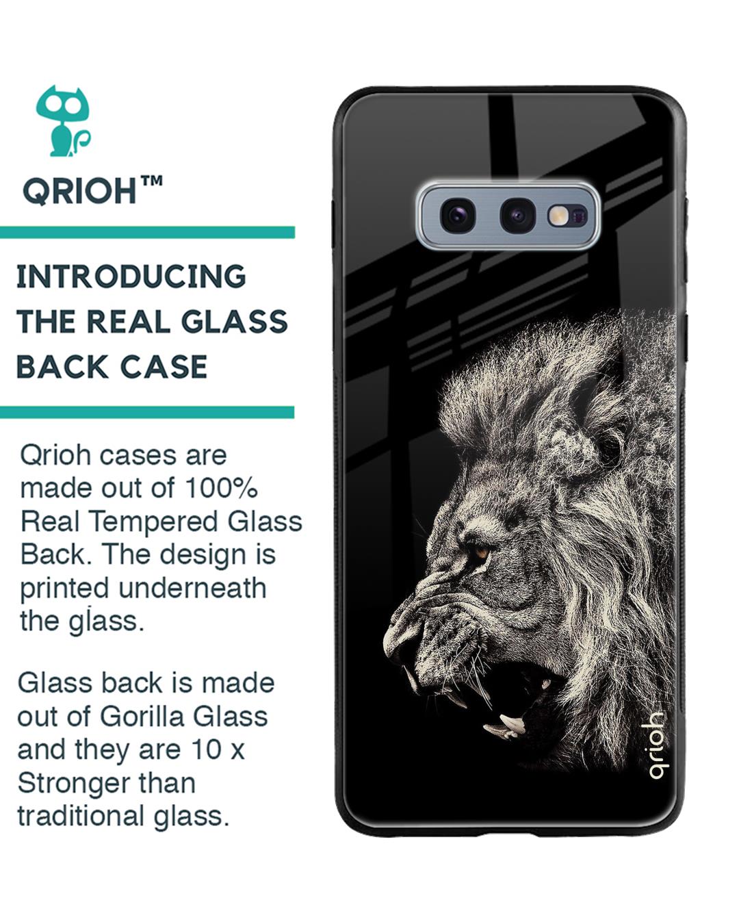 Shop Brave Lion Glass Case For Samsung Galaxy S10e-Back