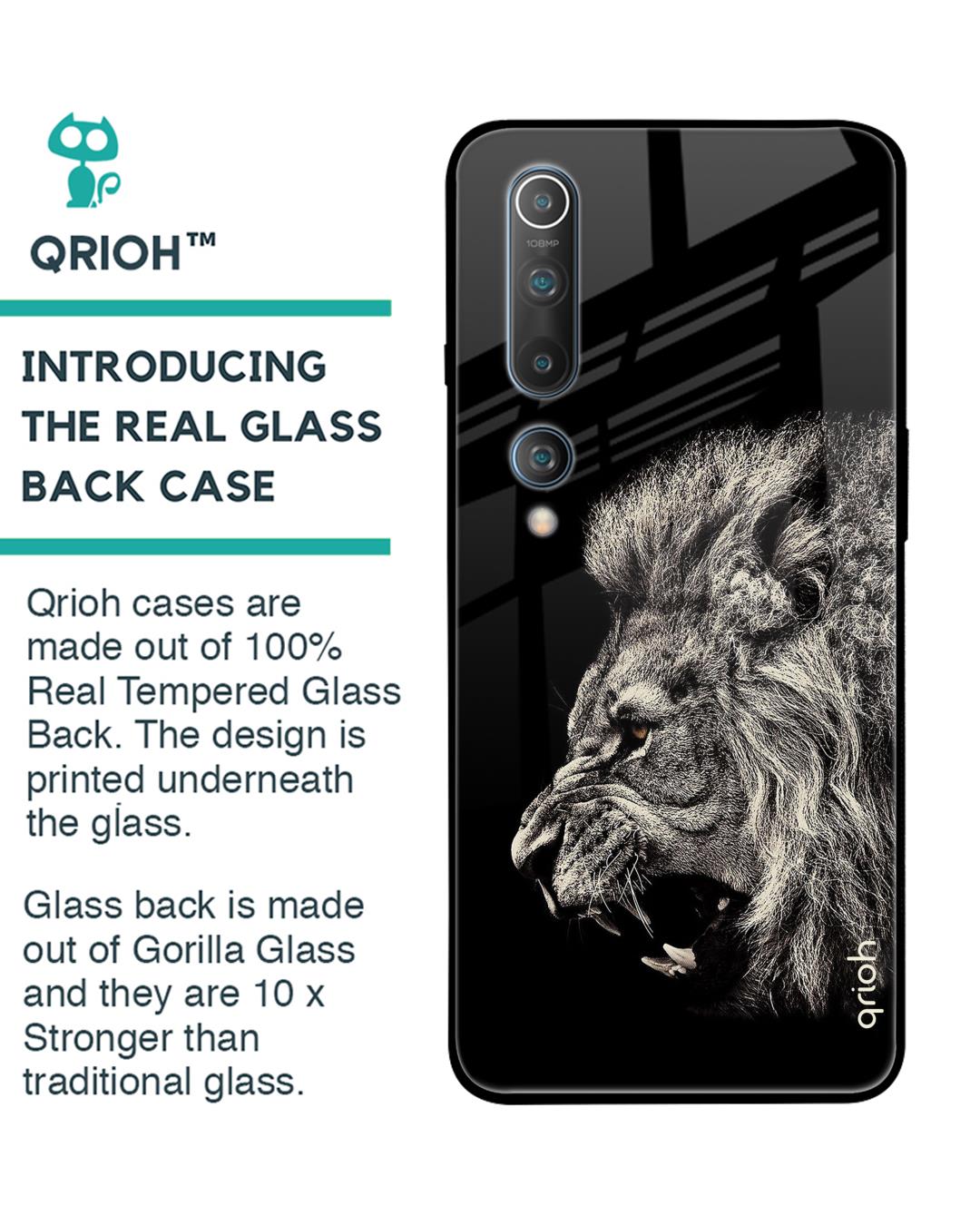 Shop Xiaomi Mi 10 Brave Lion Glass Case-Back