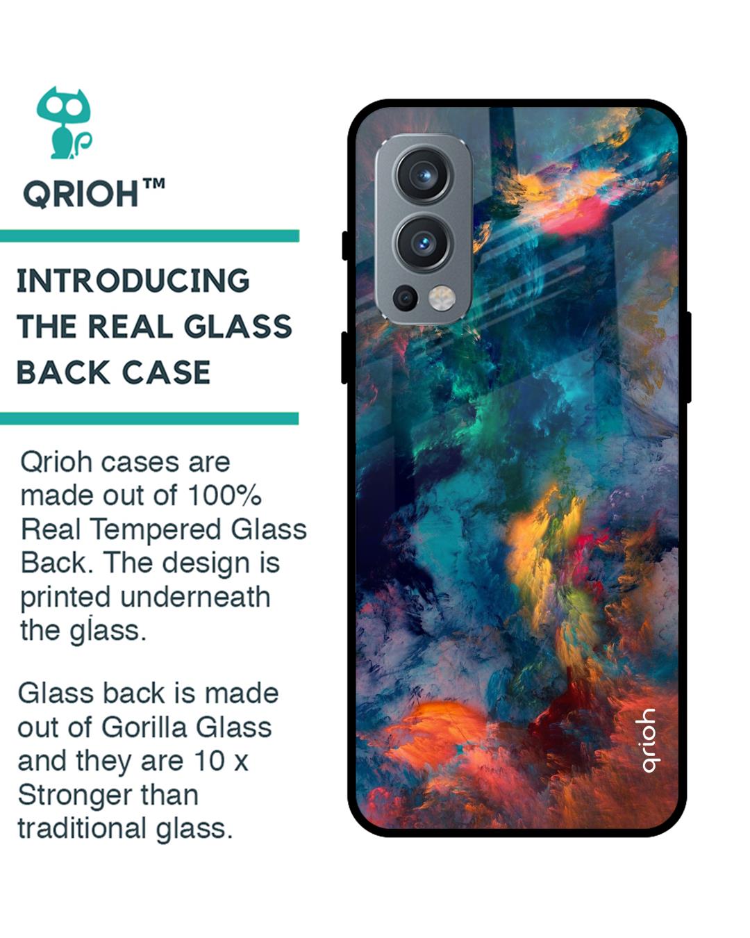Shop Cloudburst Oneplus Nord 2 Premium Glass Case (Gorilla Glass & Shockproof Anti-Slip Silicone)-Back