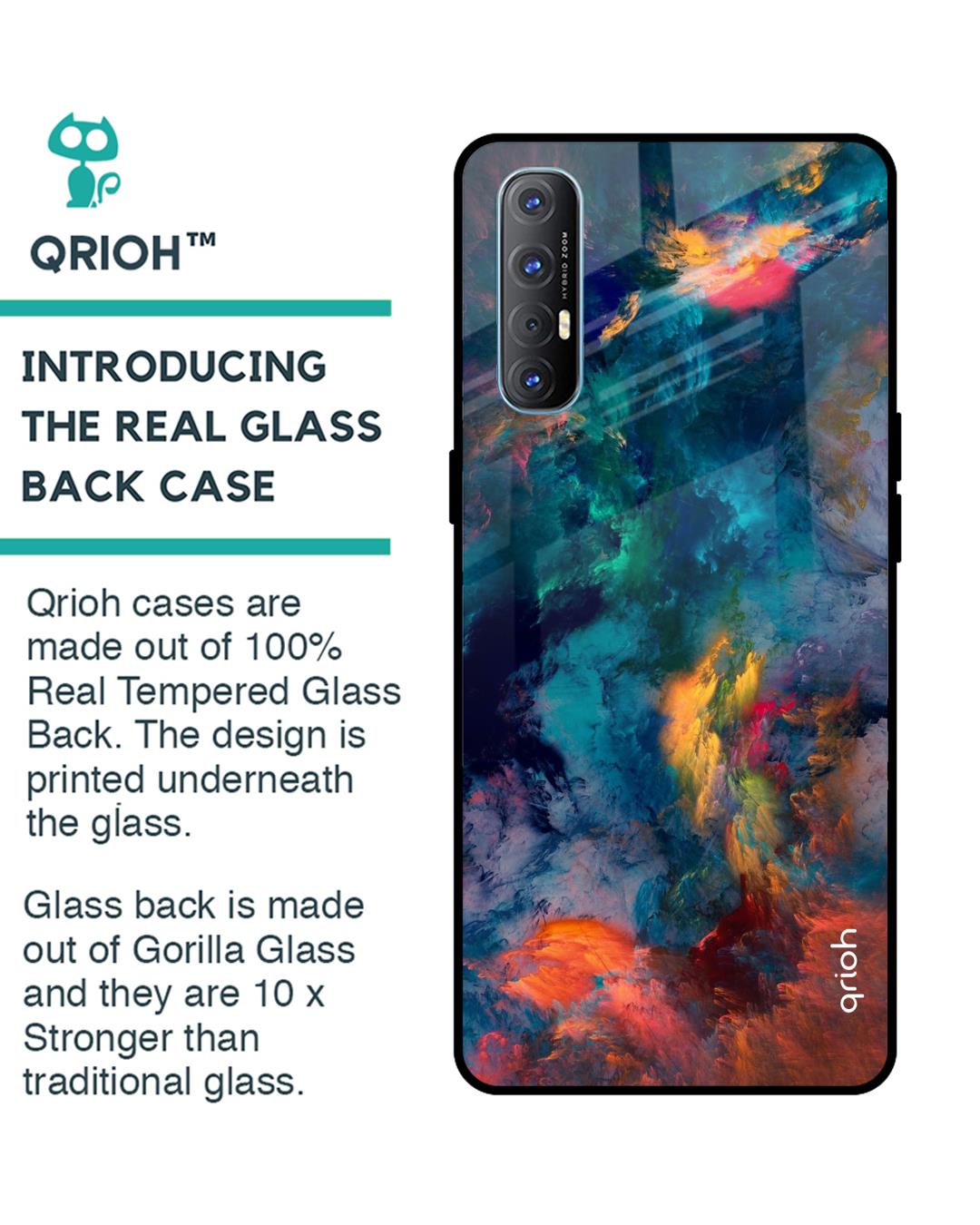 Shop Cloudburst Glass Case For Oppo Reno 3 Pro-Back