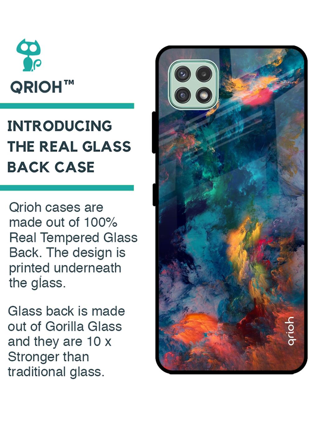 Shop Cloudburst Glass Case For Samsung Galaxy A22 5g-Back