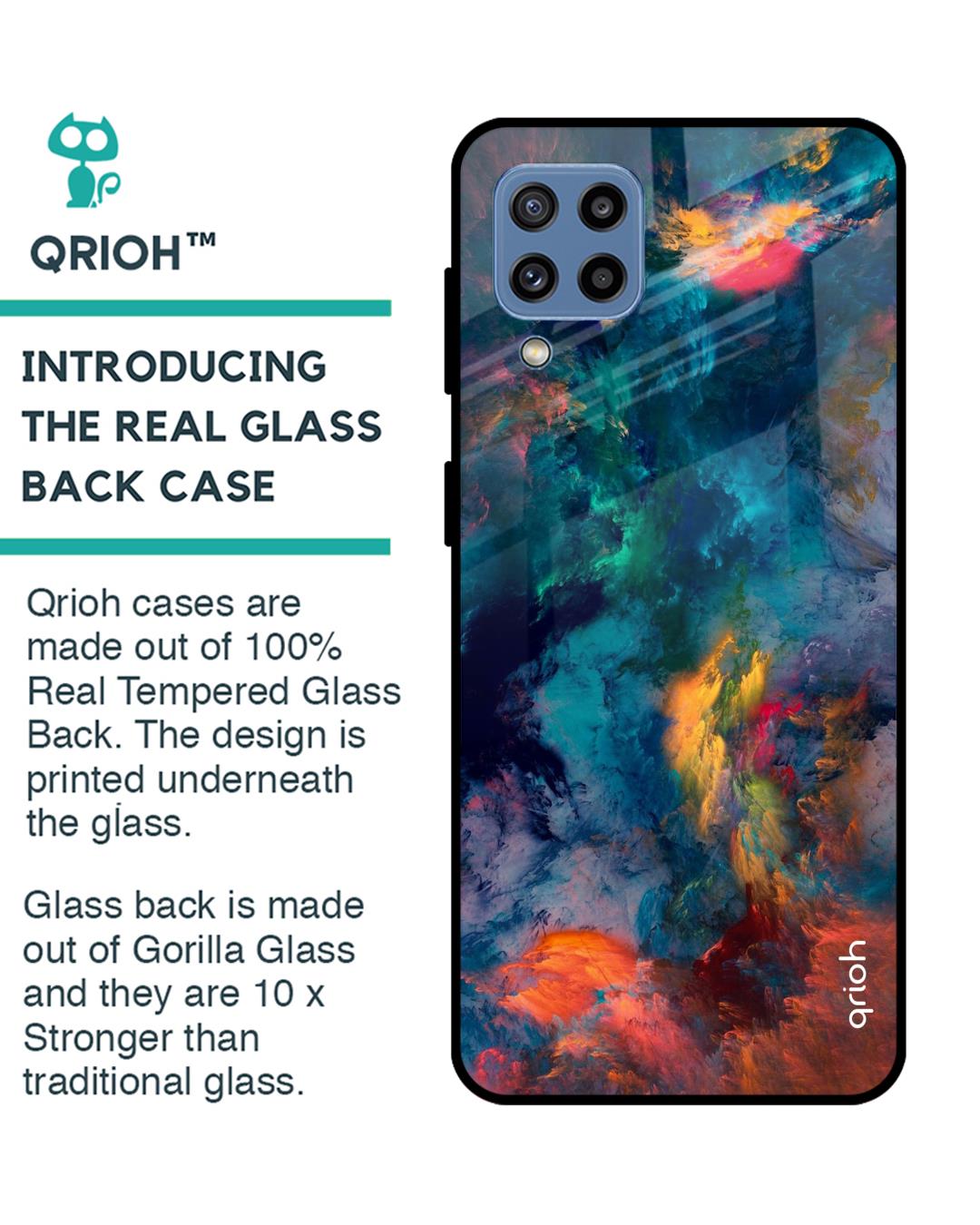 Shop Cloudburst Glass Case For Samsung Galaxy M32-Back