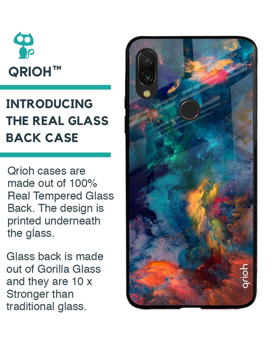 Shop Xiaomi Redmi Note 7 Pro Cloudburst Glass Case-Back