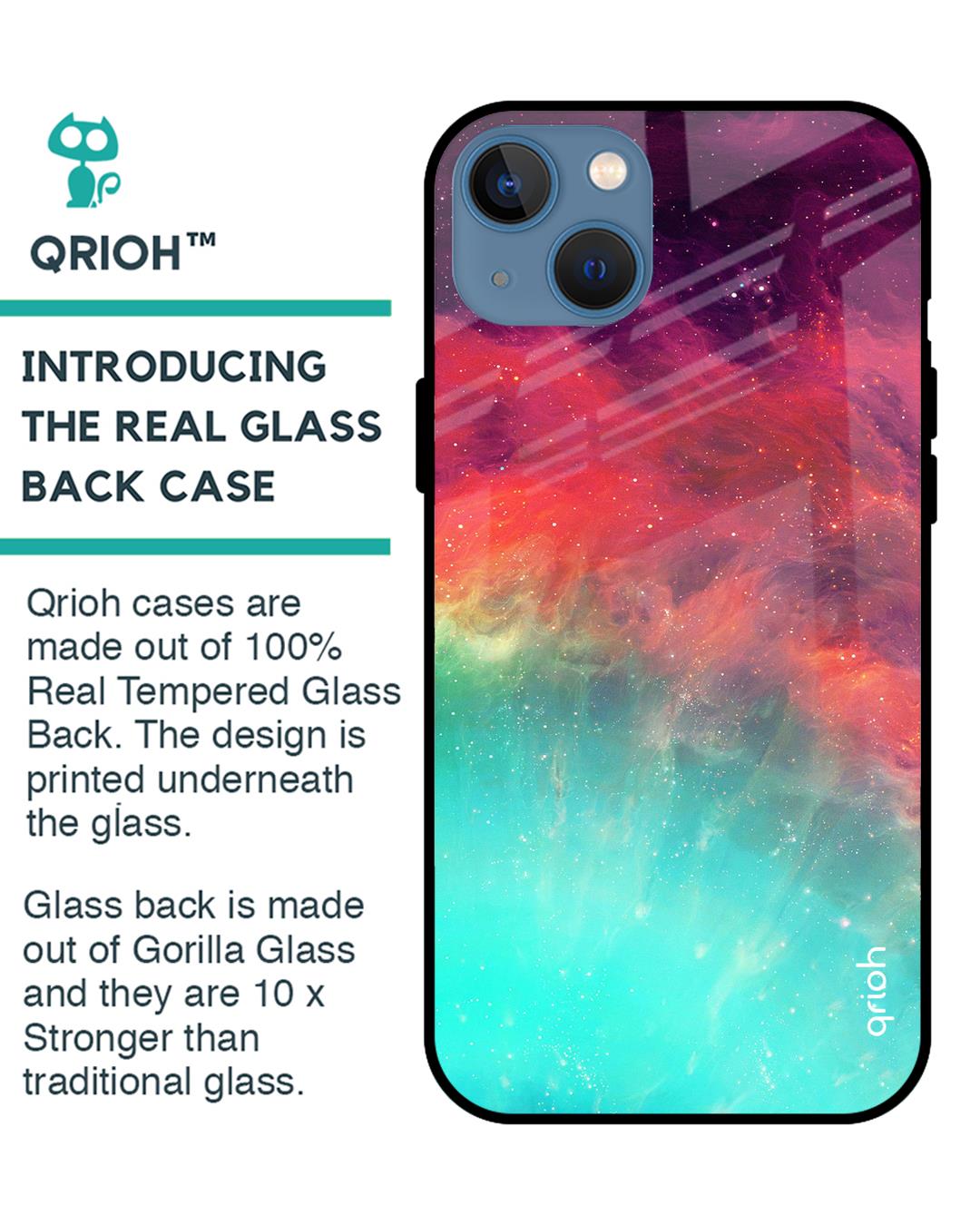 Shop Colorful Aura Glass Case For Iphone 13-Back