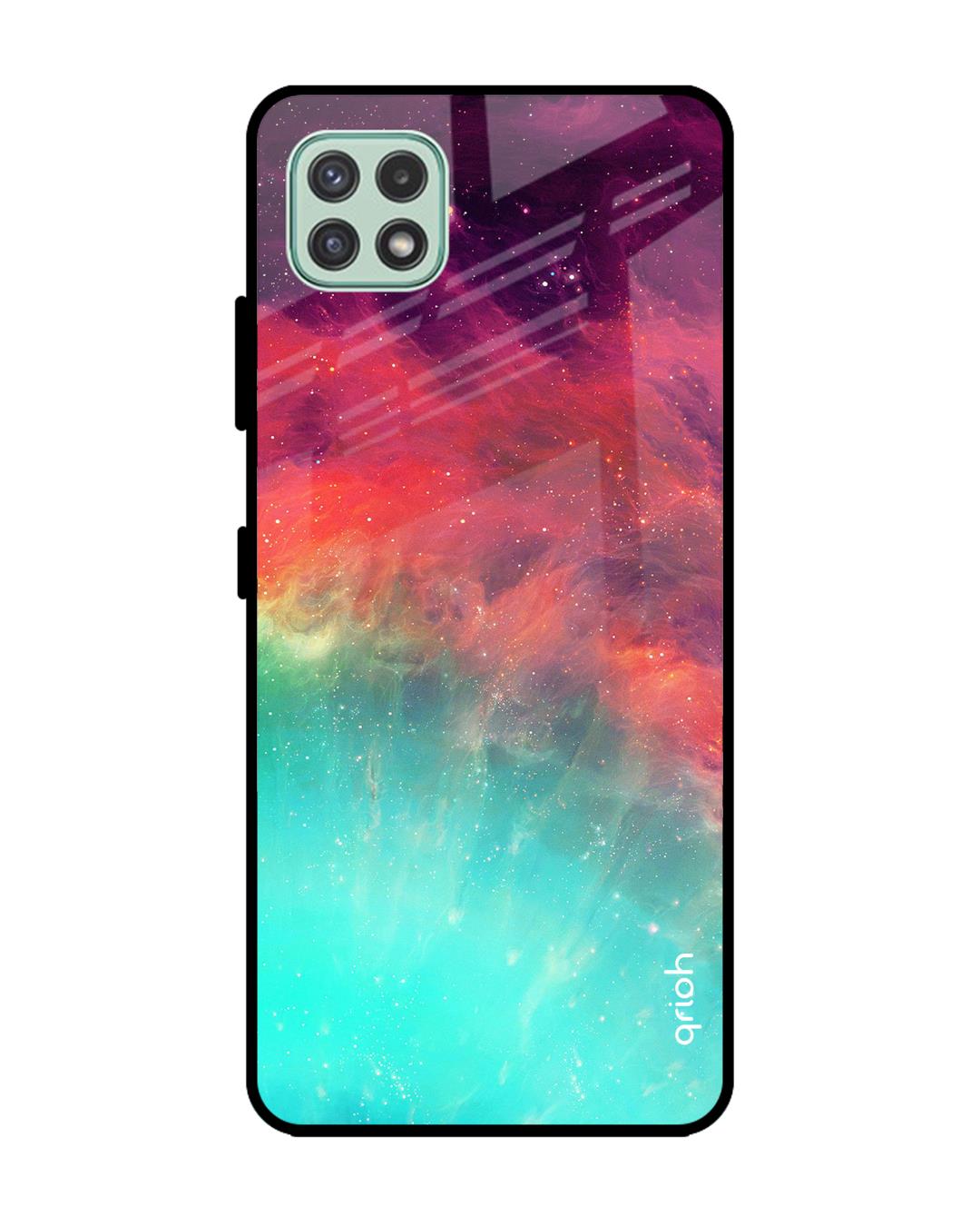 Buy Qrioh Colorful Aura Glass Case for Samsung Galaxy A22 5G Online in