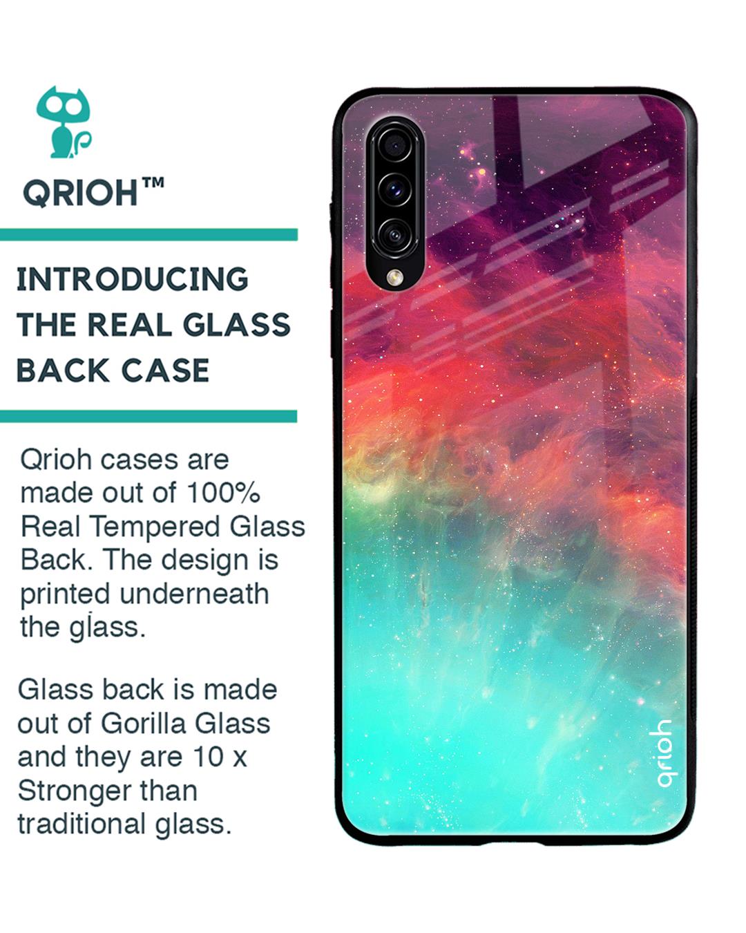 Shop Colorful Aura Glass Case For Samsung Galaxy A50s-Back