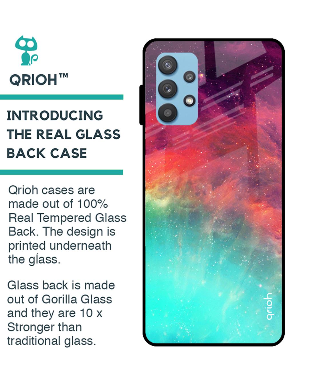 Shop Colorful Aura Glass Case For Samsung Galaxy A72-Back