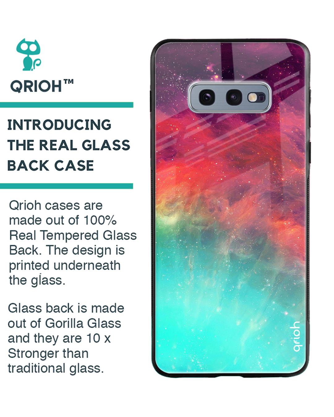 Shop Colorful Aura Glass Case For Samsung Galaxy S10e-Back