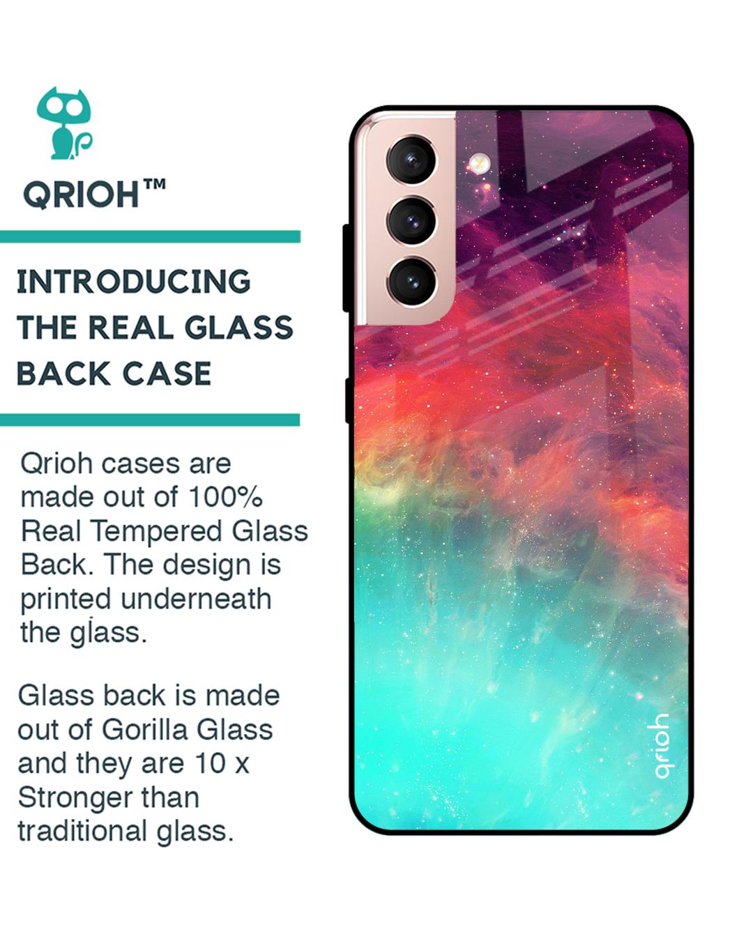 Shop Samsung Galaxy S21 Colorful Aura Glass Case-Back