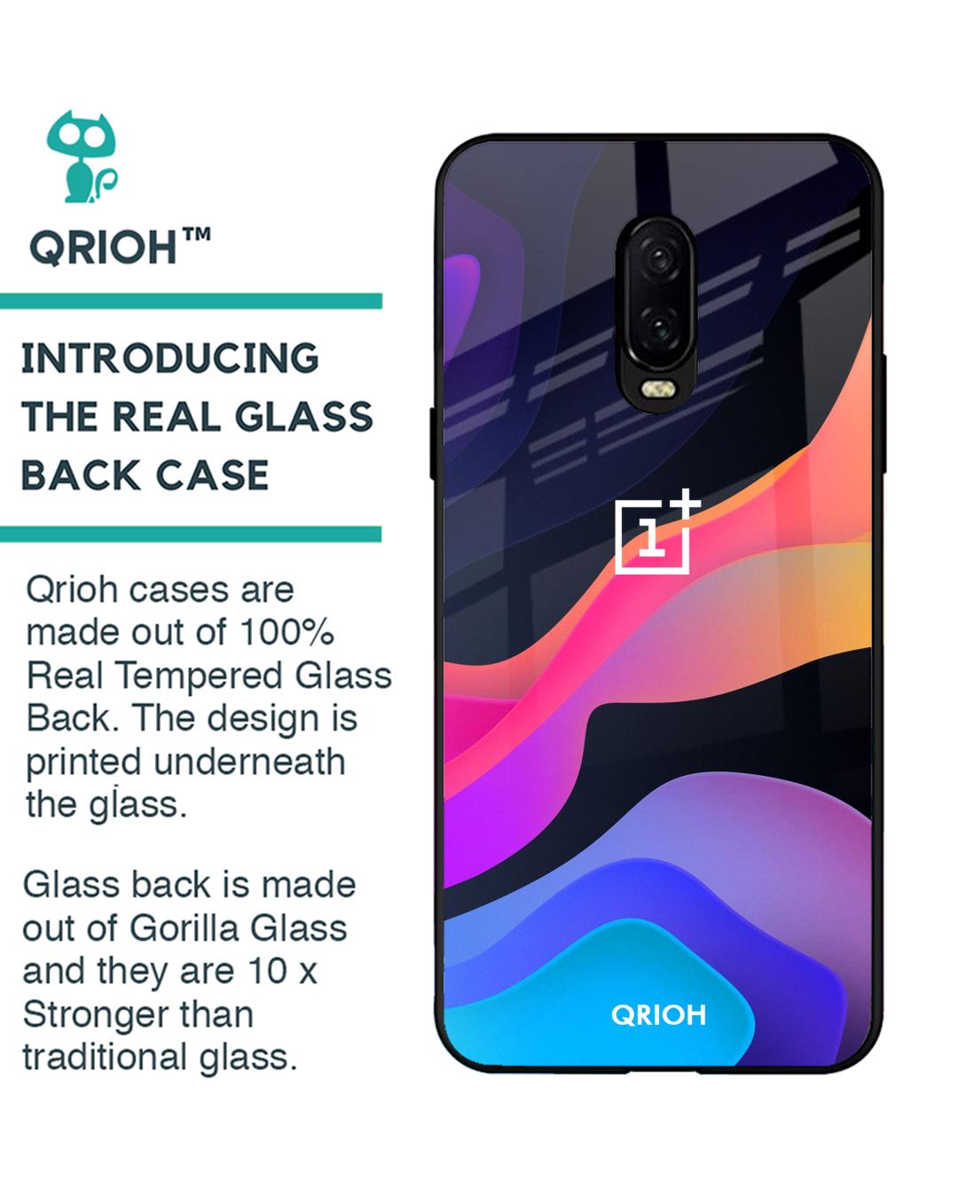 Shop Oneplus 6t Colorful Fluid Glass Case-Back