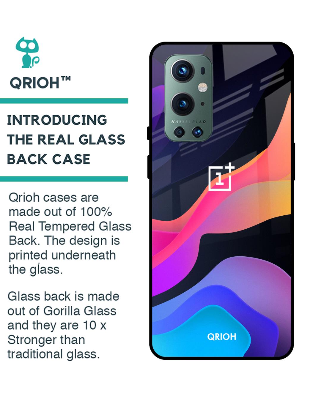 Shop Oneplus 9 Pro Colorful Fluid Glass Case-Back