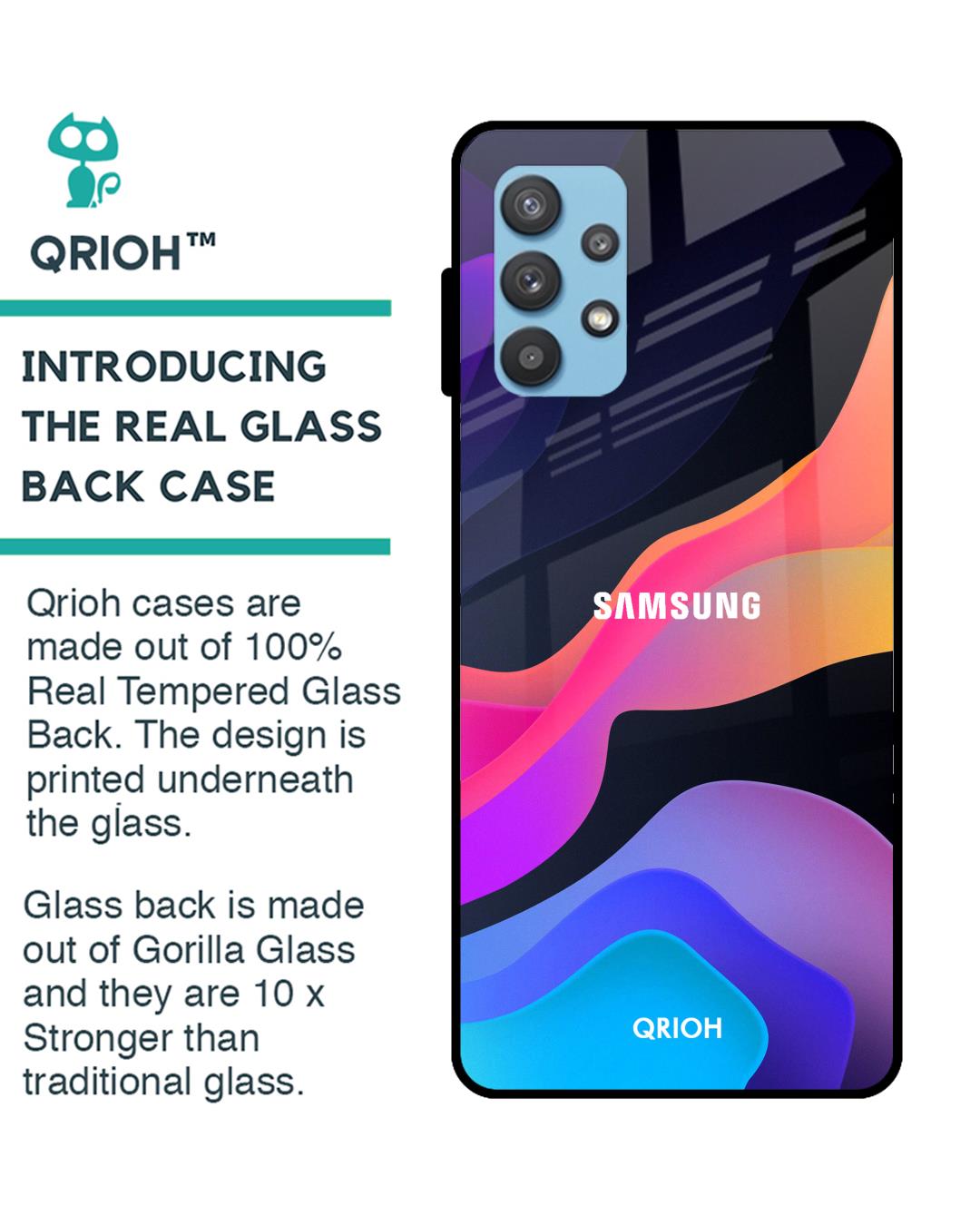 Shop Colorful Fluid Glass Case For Samsung Galaxy A52s-Back