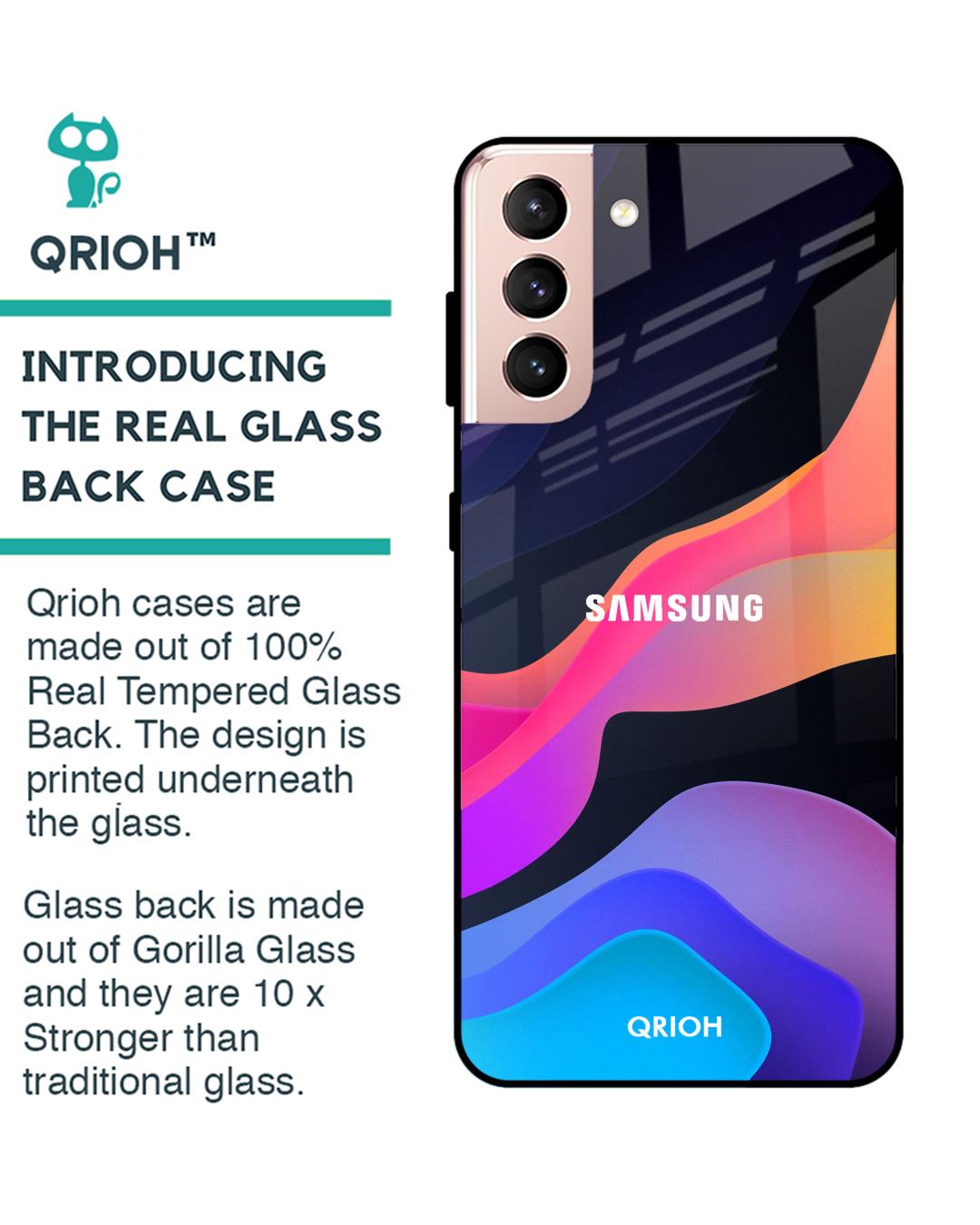 Shop Samsung Galaxy S21 Colorful Fluid Glass Case-Back