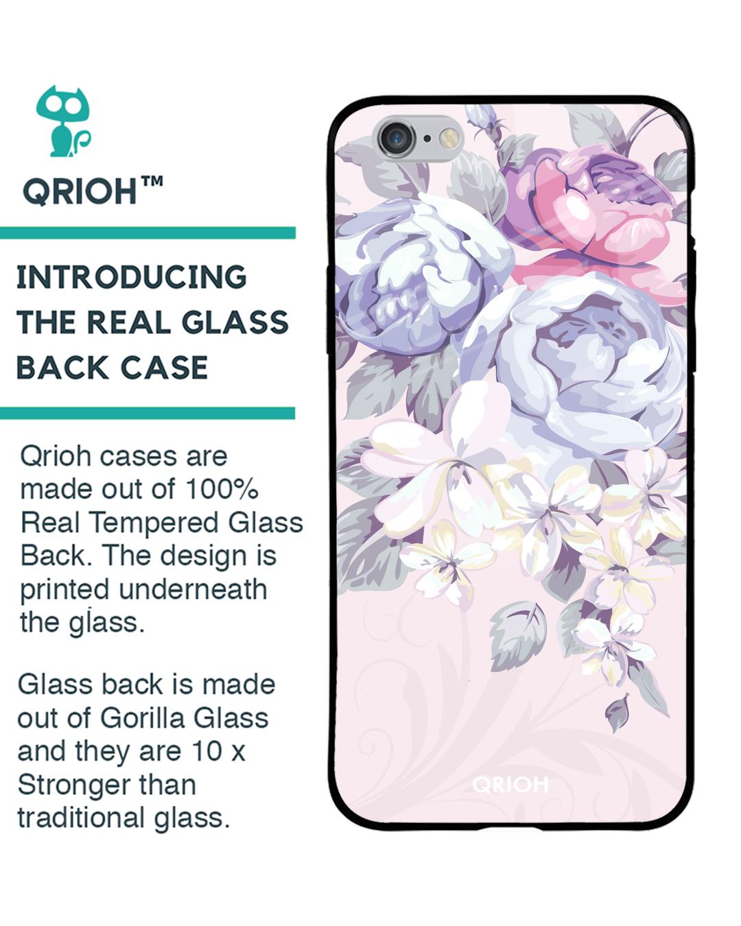 Shop Elegant Floral Glass Case For Iphone 6 Plus-Back