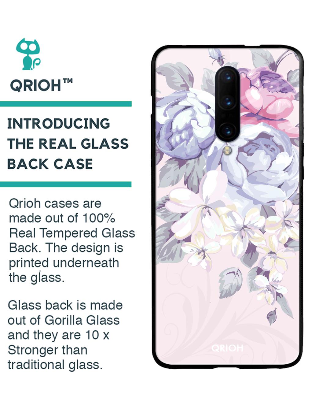 Shop Oneplus 7 Pro Elegant Floral Glass Case-Back