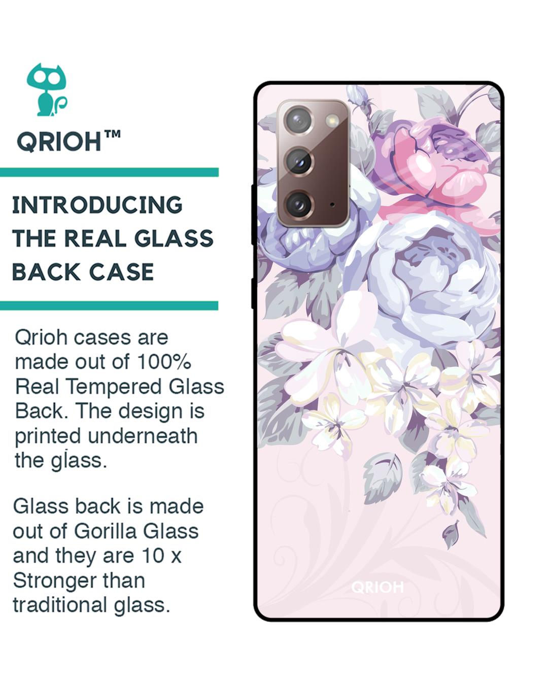 Shop Samsung Galaxy Note 20 Elegant Floral Glass Case-Back