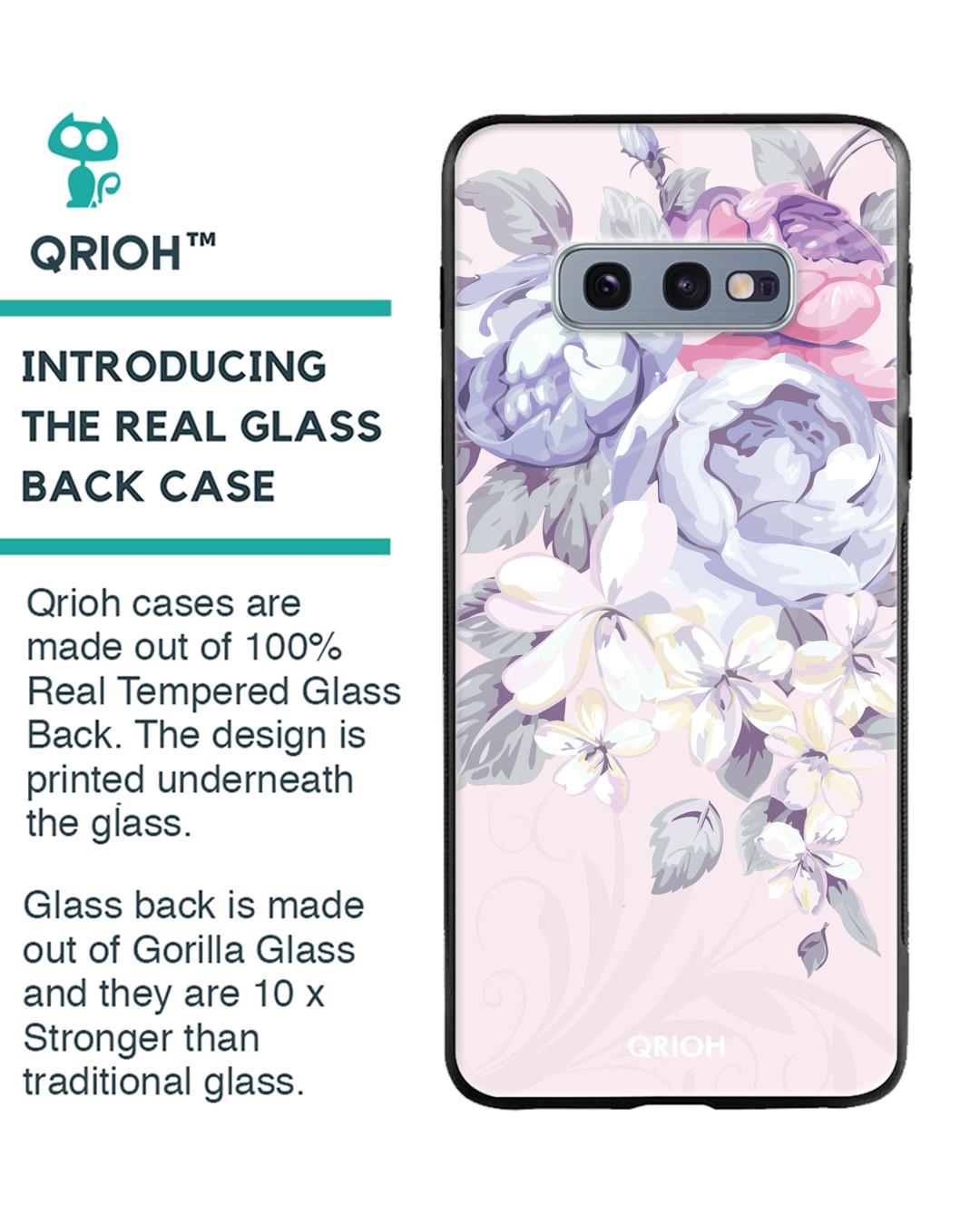Shop Elegant Floral Glass Case For Samsung Galaxy S10e-Back