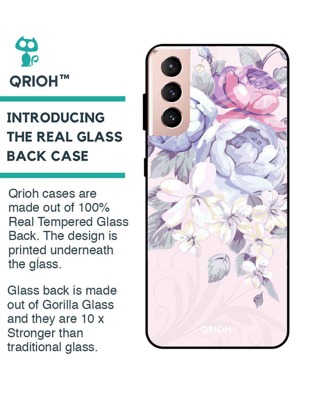 Shop Samsung Galaxy S21 Elegant Floral Glass Case-Back