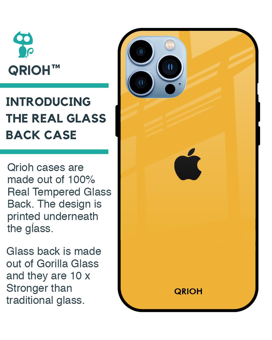 Shop Fluorescent Yellow Glass Case For Iphone 13 Pro-Back