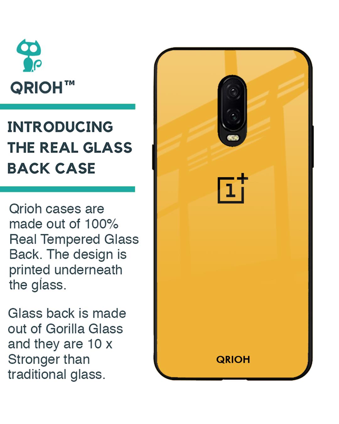 Shop Oneplus 6t Fluorescent Yellow Glass Case-Back