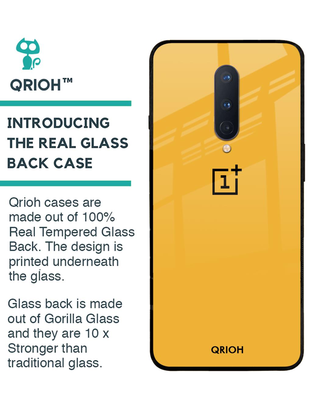 Shop Oneplus 8 Fluorescent Yellow Glass Case-Back