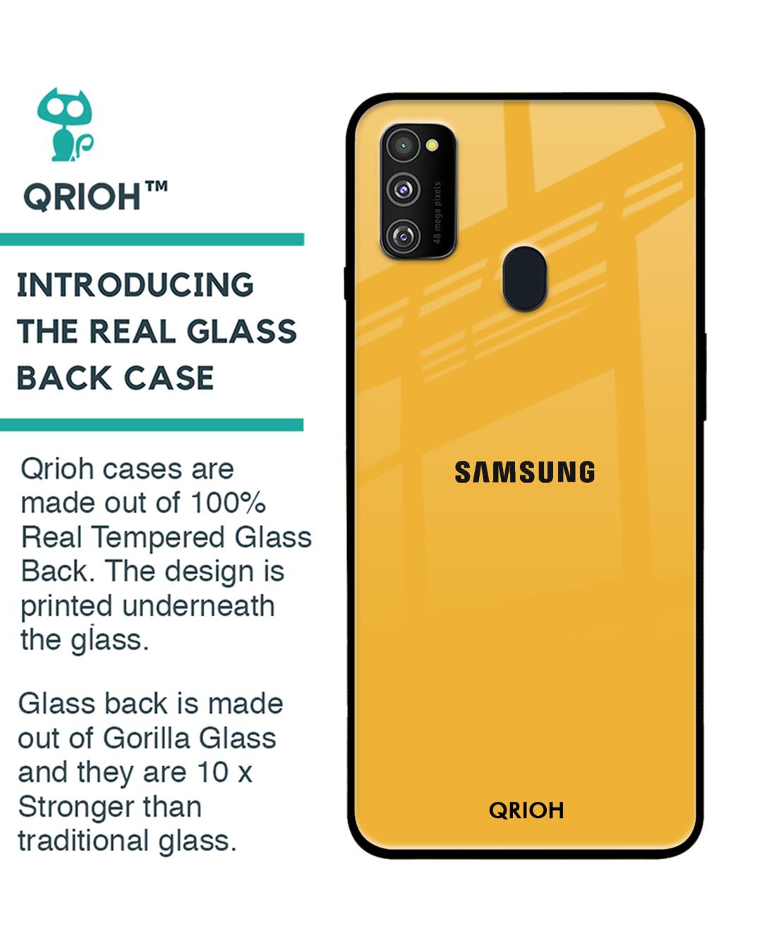 Shop Samsung Galaxy M30s Fluorescent Yellow Glass Case-Back