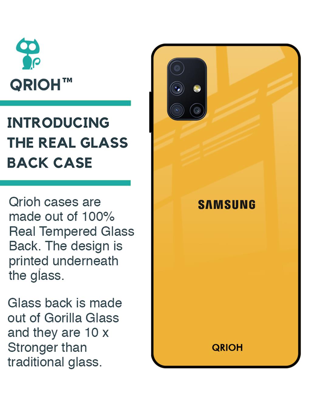 Shop Samsung Galaxy M51 Fluorescent Yellow Glass Case-Back