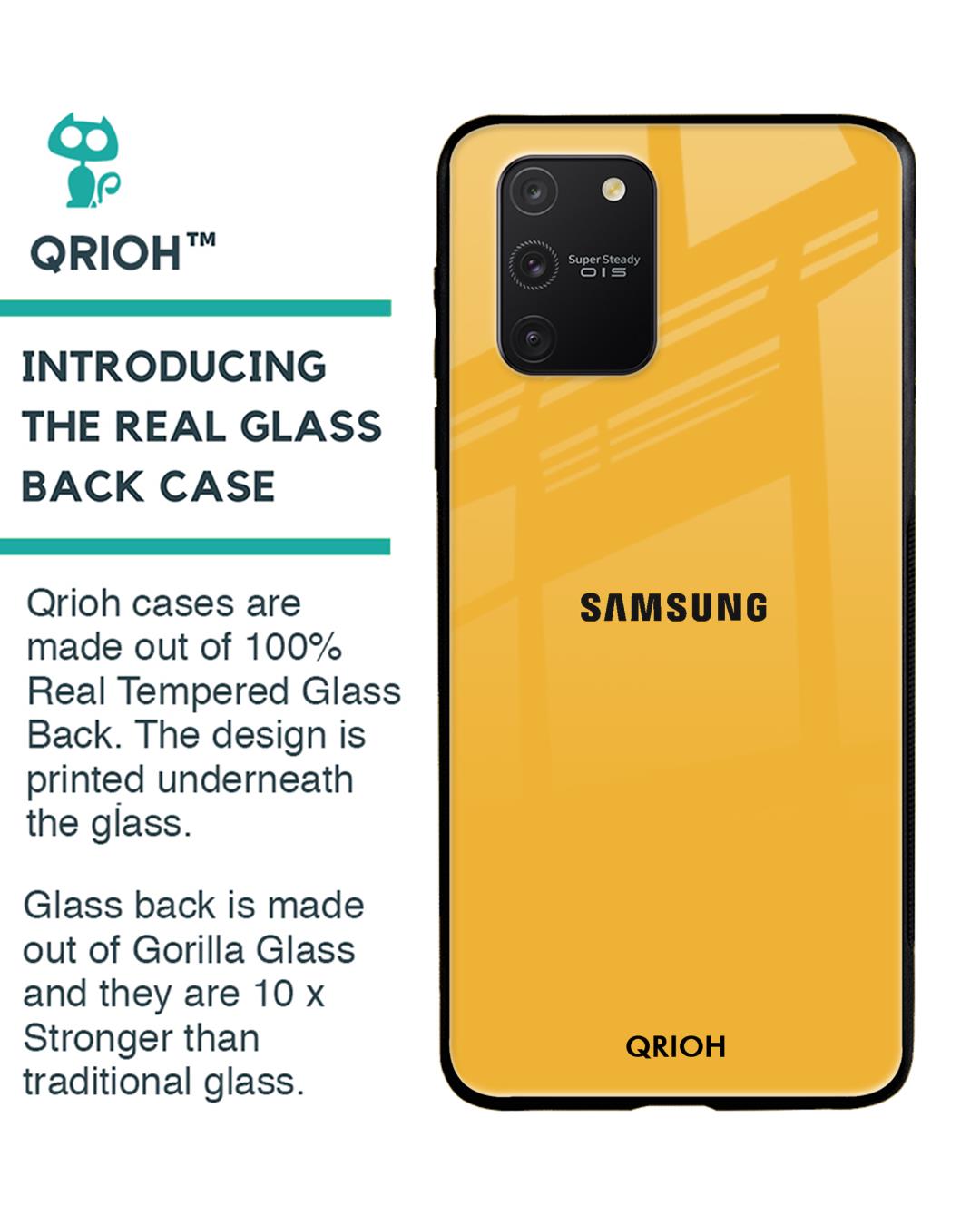 Shop Fluorescent Yellow Glass Case For Samsung Galaxy S10 Lite-Back