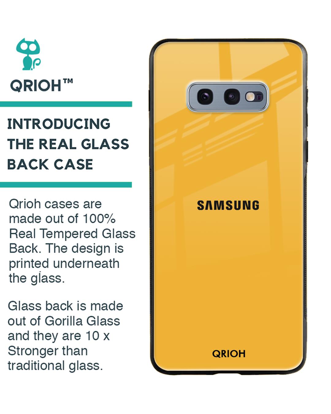Shop Fluorescent Yellow Glass Case For Samsung Galaxy S10e-Back
