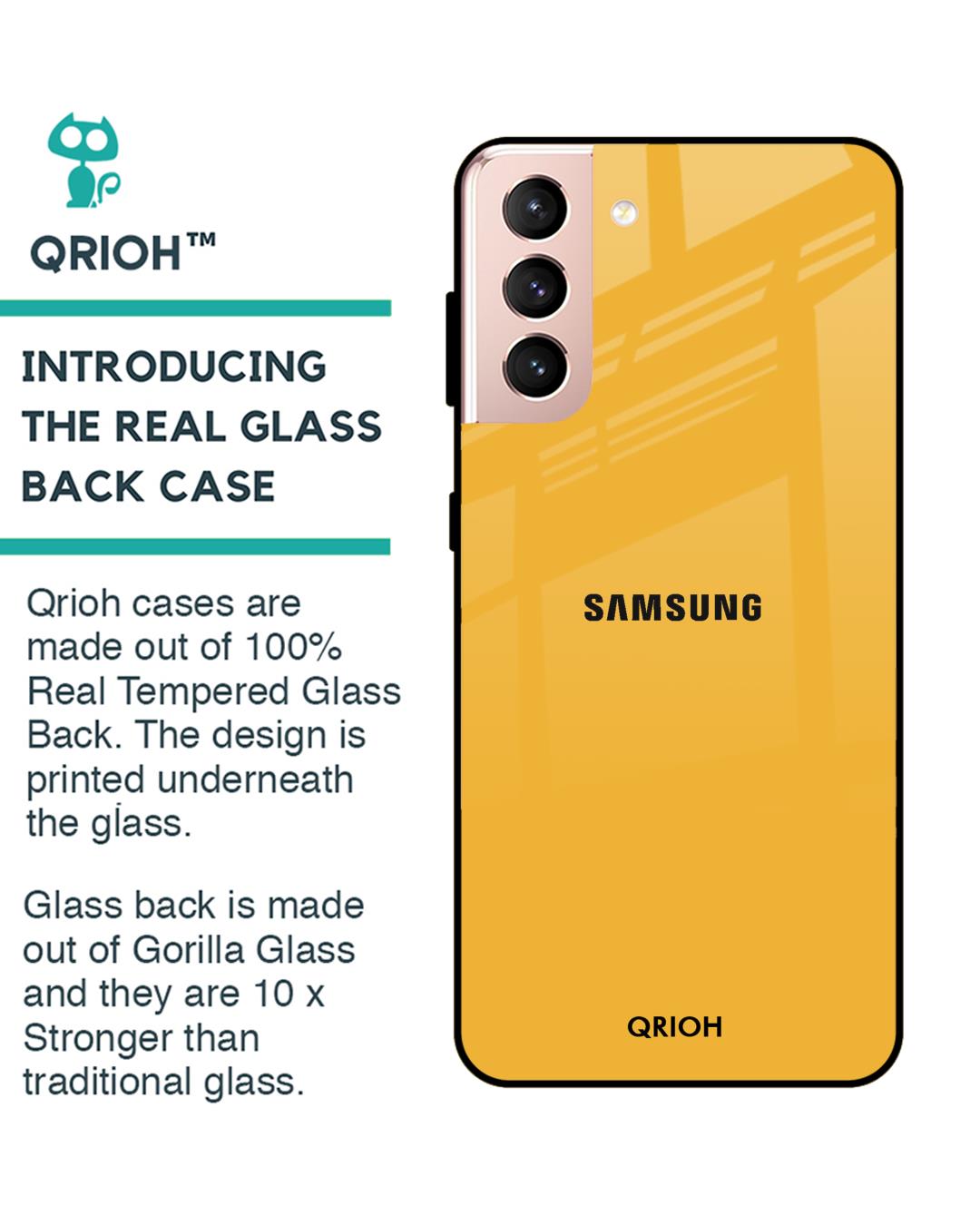 Shop Samsung Galaxy S21 Fluorescent Yellow Glass Case-Back