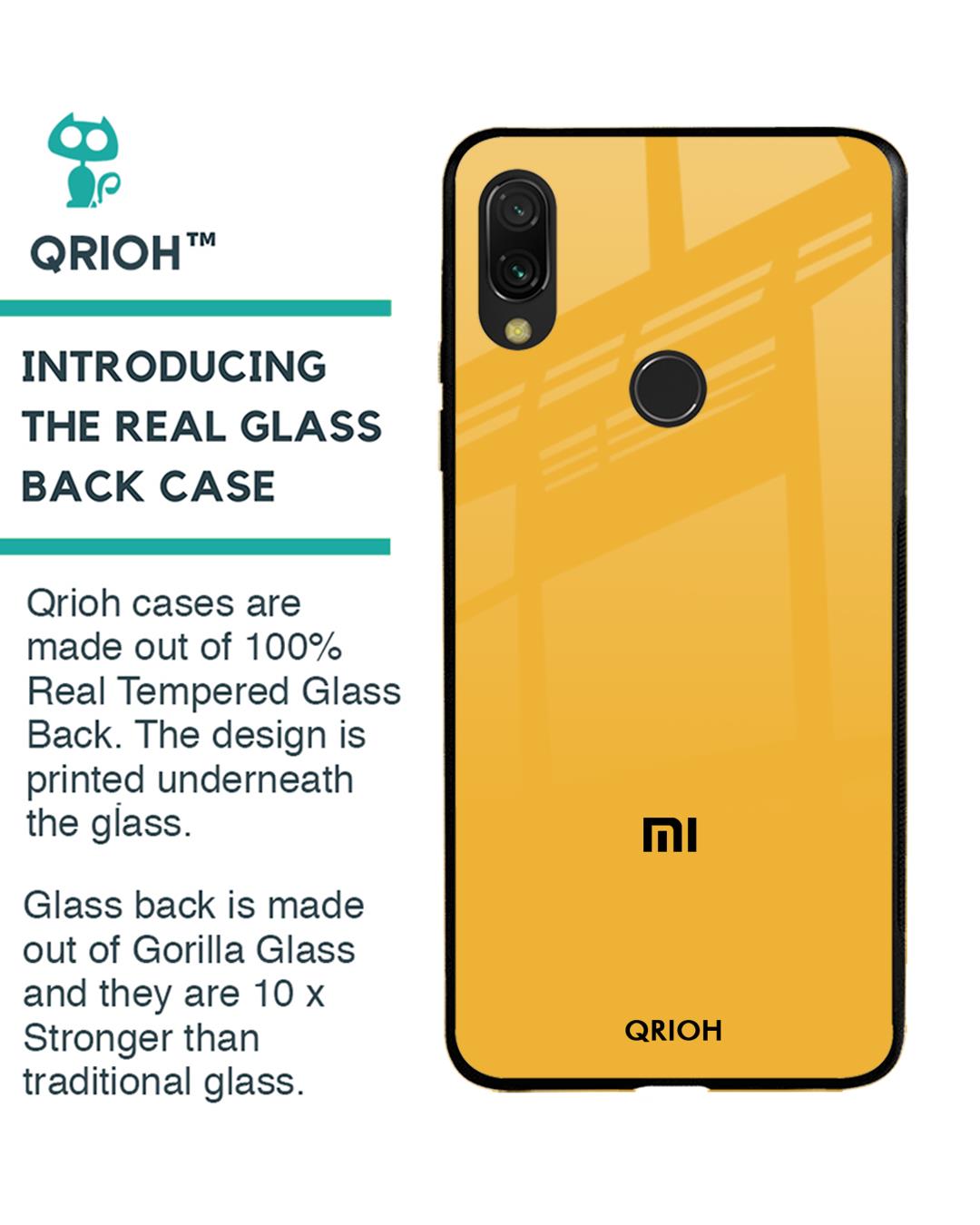 Shop Xiaomi Redmi Note 7 Pro Fluorescent Yellow Glass Case-Back