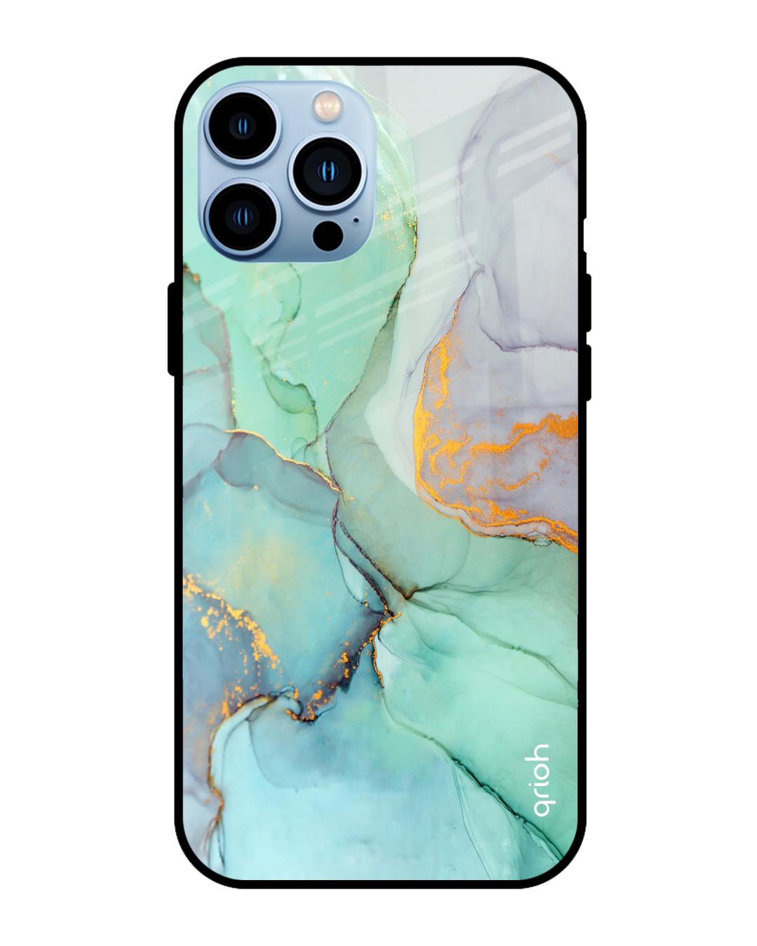 Buy Qrioh Green Marble Glass Case For Iphone 13 Pro Max Online In India At Bewakoof 2697