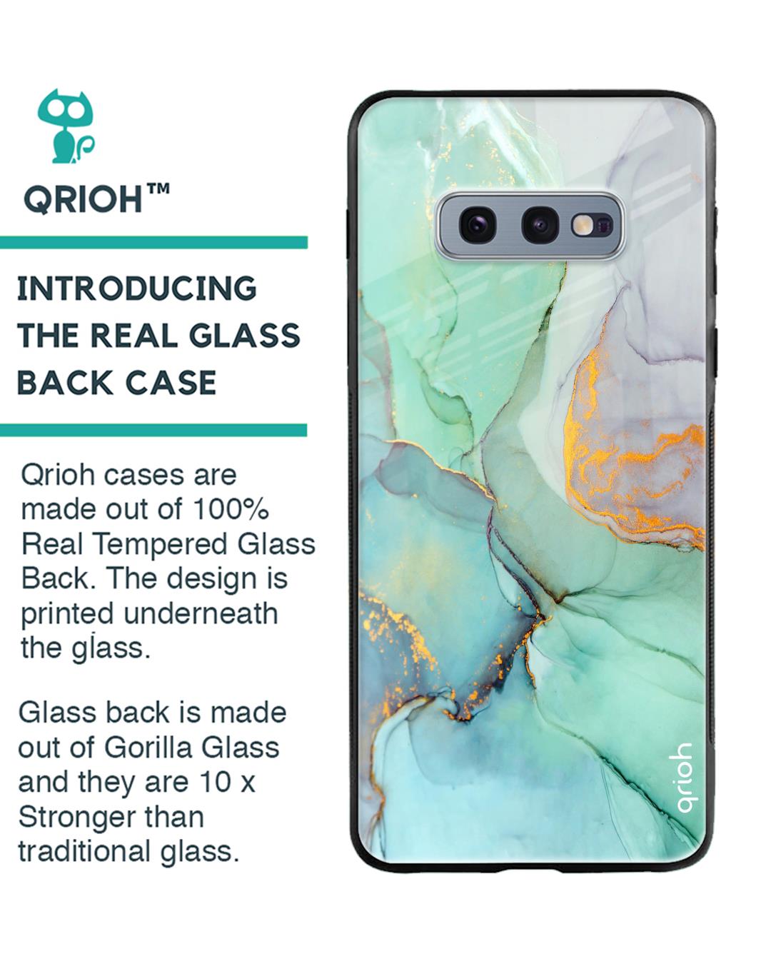 Shop Green Marble Glass Case For Samsung Galaxy S10e-Back