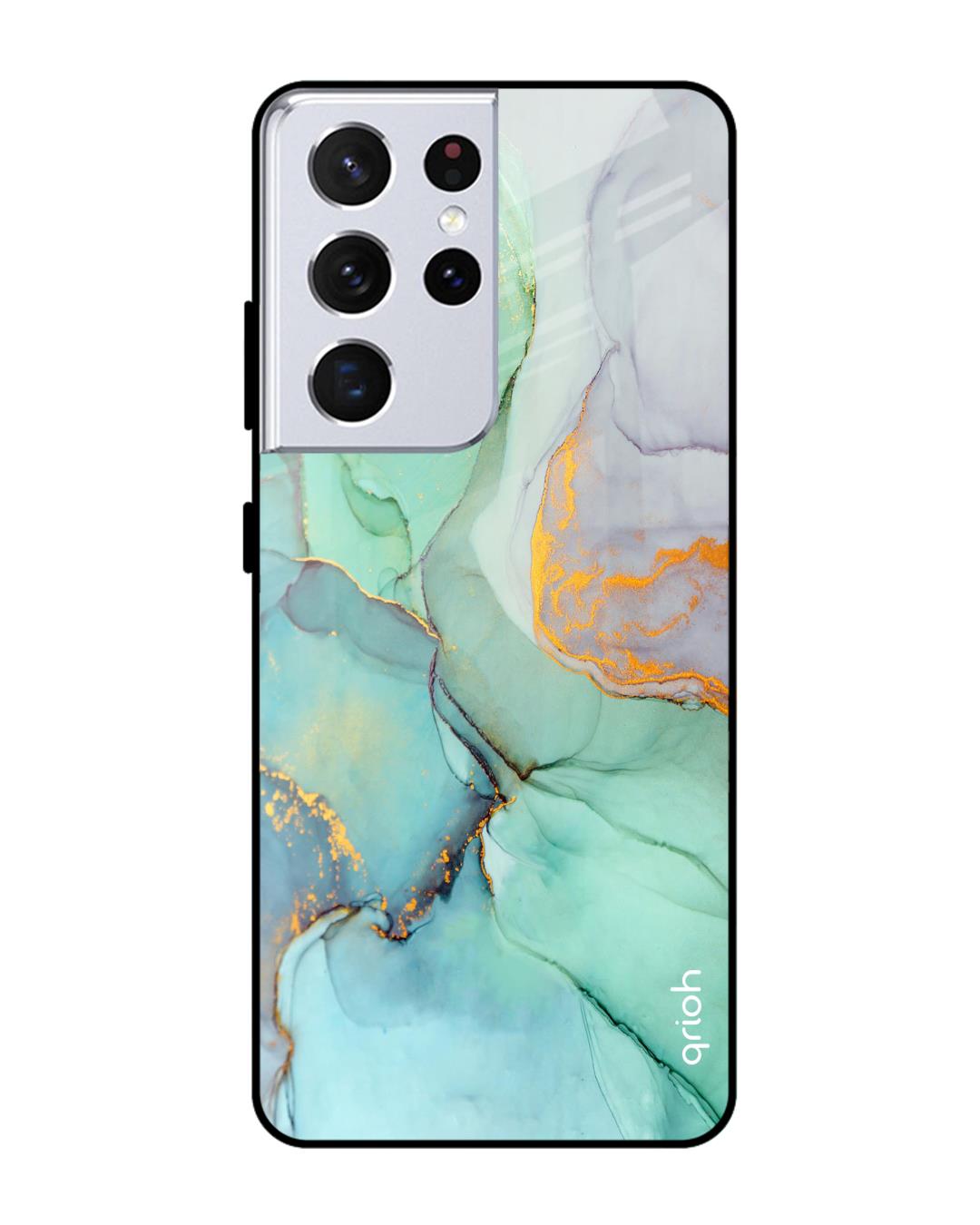 Buy Qrioh Green Marble Glass case for Samsung Galaxy S21 Ultra Online