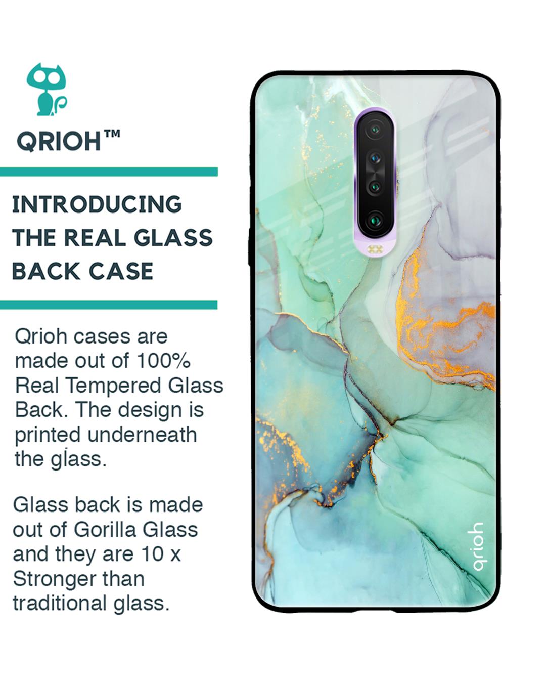 Shop Xiaomi Redmi K30 Green Marble Glass Case-Back